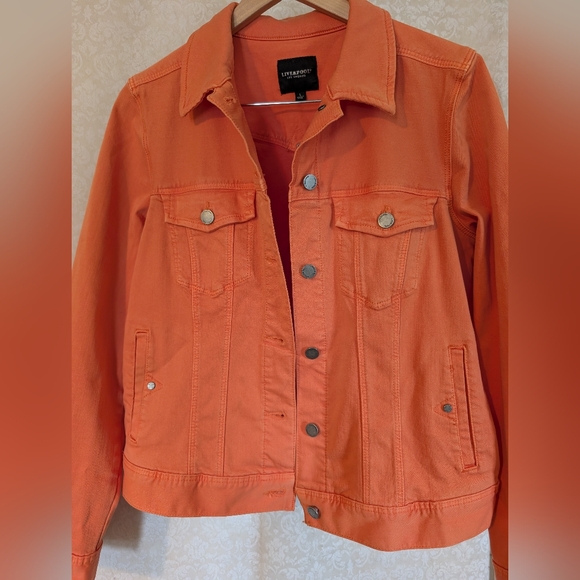 Liverpool Los Angeles Orange Jeans Jacket. Sz. Large - Picture 8 of 12